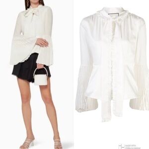 Alexis sorrenta white ruffle blouse XL NWOT